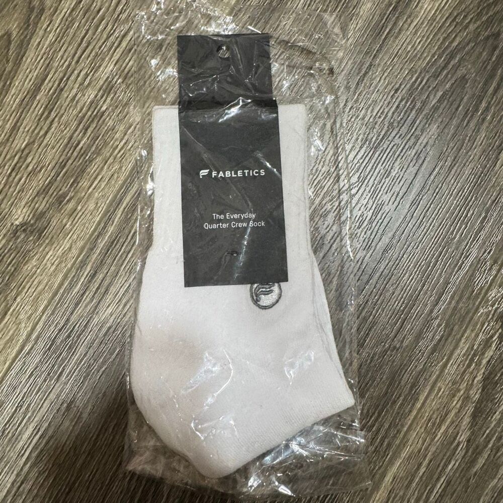 Fabletics the everyday quarter crew socks classic white l/xl